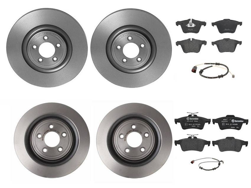 Jaguar Volvo Brakes Kit - Pads & Rotors Front and Rear (355mm/326mm) (Low-Met) 31341331 - Brembo 3991013KIT